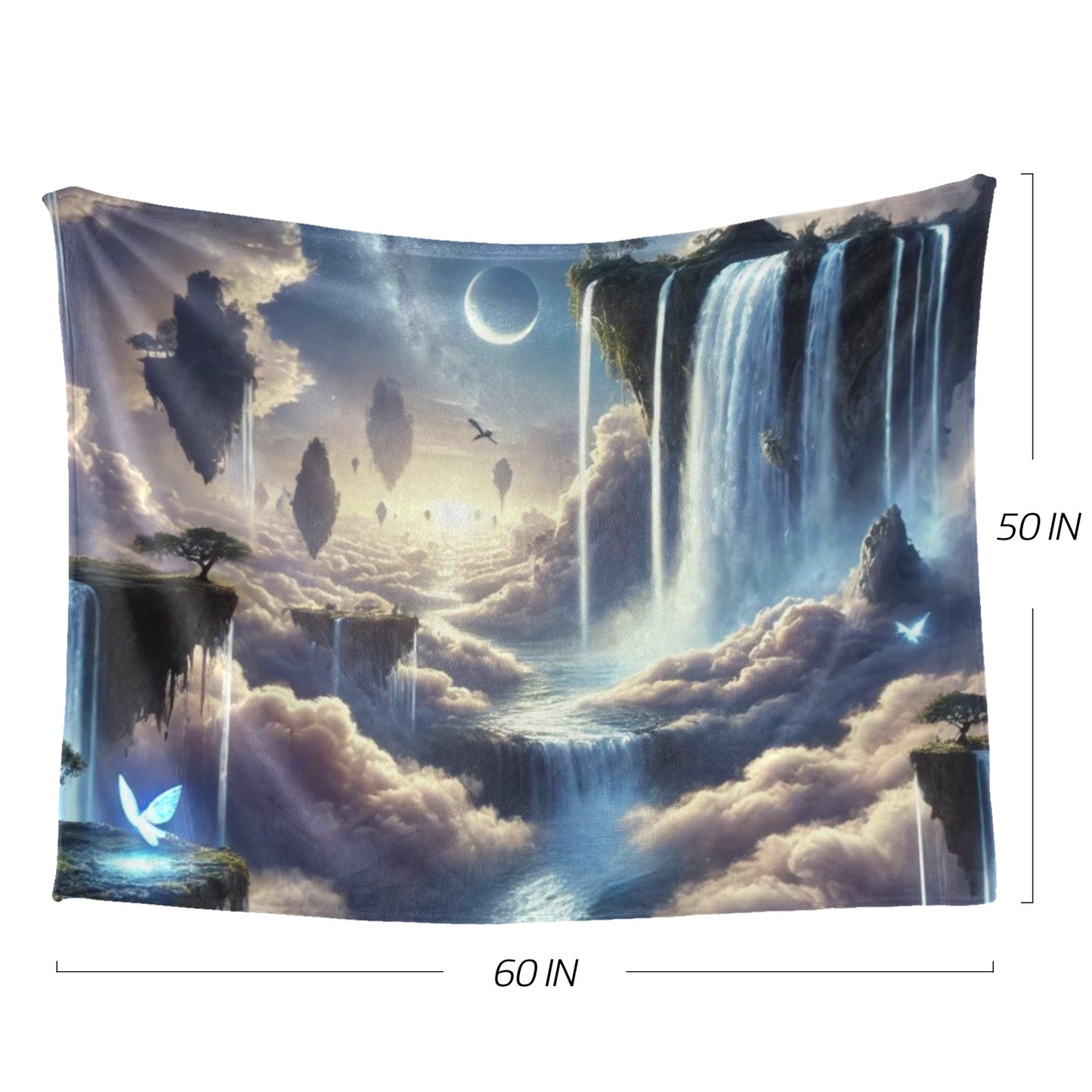 Ethereal Cascade A Dreamscape Waterfall (1) Ultra-Soft Micro Fleece Blanket 60"x50"