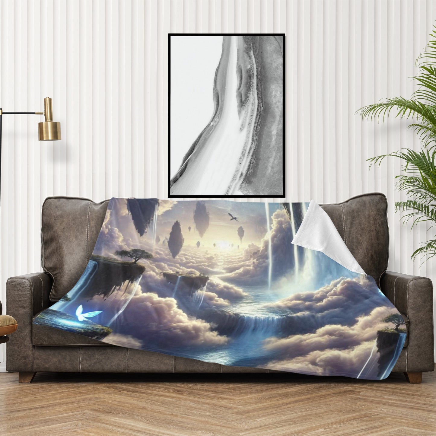 Ethereal Cascade A Dreamscape Waterfall (1) Ultra-Soft Micro Fleece Blanket 60"x50"